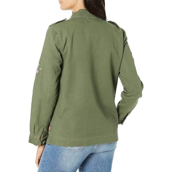 Levis Military Utility Jacket Womens M Button Front Long Sleeve Field Coat Style - Picture 14 of 14